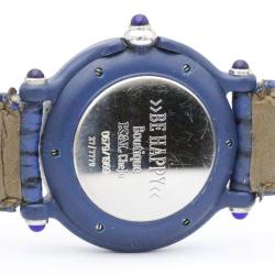 Chopard Blue Plastic Diamond Be Happy 27/7779 Quartz Women's Wristwatch 32 mm