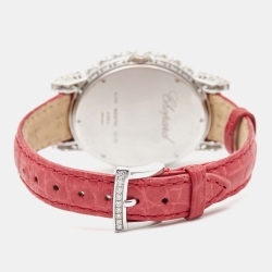 Chopard Mother of Pearl Diamonds 18K White Gold Alligator L'Heure Du Diamant Oval 139383-1001 Women's Wristwatch 40 mm