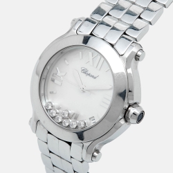 Chopard Mother Of Pearl Diamond Stainless Steel Happy Sport 8475 Women's Wristwatch 35 mm