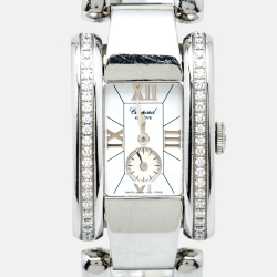 Pre Owned Chopard White Stainless Steel Diamond La Strada 41/8415 Women's Wristwatch 23.50 mm