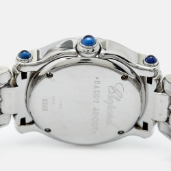 Pre Owned Chopard White Diamond Stainless Steel Happy Sport 27/8250-23 Women's Wristwatch 26 mm