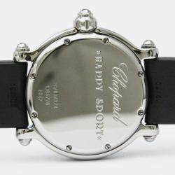 Pre Owned Chopard Black Stainless Steel Happy Sport 28/8347 Quartz Women's Wristwatch 38 mm