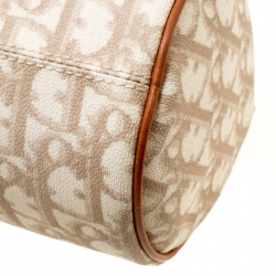 Dior Beige/Pink Diorissimo Coated Canvas and Leather Trotter Romantique Satchel