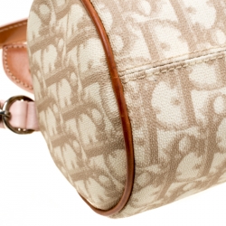 Dior Beige/Pink Diorissimo Coated Canvas and Leather Trotter Romantique Satchel