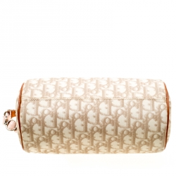 Dior Beige/Pink Diorissimo Coated Canvas and Leather Trotter Romantique Satchel