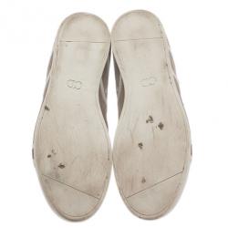 مملوكة مسبقًا حذاء رياضي ديور رجالي جلد سويدي بيج وجلد مقاس 40