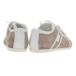 مملوكة مسبقًا حذاء رياضي ديور رجالي جلد سويدي بيج وجلد مقاس 40