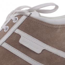 مملوكة مسبقًا حذاء رياضي ديور رجالي جلد سويدي بيج وجلد مقاس 40