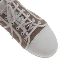 مملوكة مسبقًا حذاء رياضي ديور رجالي جلد سويدي بيج وجلد مقاس 40