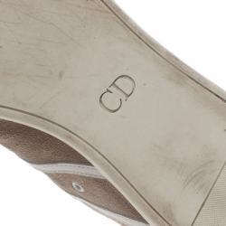 مملوكة مسبقًا حذاء رياضي ديور رجالي جلد سويدي بيج وجلد مقاس 40