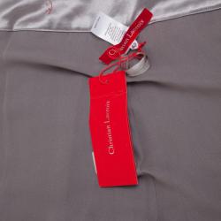 Christian Lacroix Grey Pleated Midi Skirt L