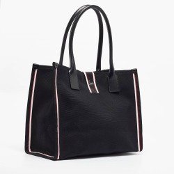 Christian Louboutin Black Canvas Large Nastroloubi Fique À Vontade Tote