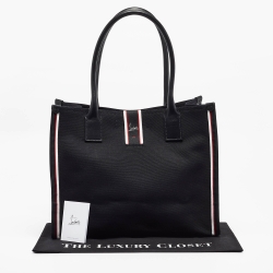 Christian Louboutin Black Canvas Large Nastroloubi Fique À Vontade Tote