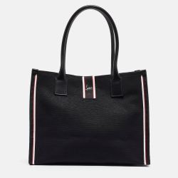 Christian Louboutin Black Canvas Large Nastroloubi Fique À Vontade Tote