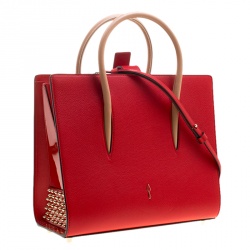 Christian Louboutin Red Leather Paloma Medium Tote