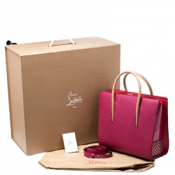 Pre Owned Christian Louboutin Fuchsia Leather Paloma Medium Tote