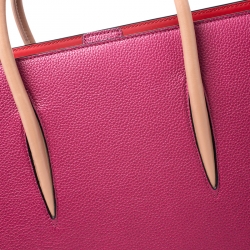 Pre Owned Christian Louboutin Fuchsia Leather Paloma Medium Tote