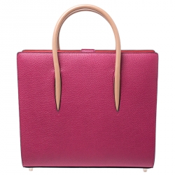 Pre Owned Christian Louboutin Fuchsia Leather Paloma Medium Tote