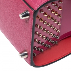 Pre Owned Christian Louboutin Fuchsia Leather Paloma Medium Tote