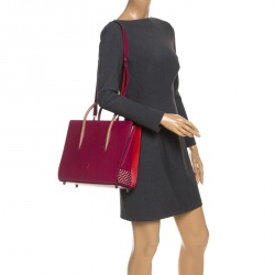 Pre Owned Christian Louboutin Fuchsia Leather Paloma Medium Tote
