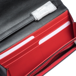 Christian Louboutin Black Leather Paloma Spike Wristlet Clutch