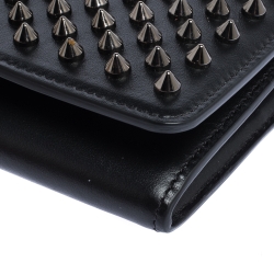 Christian Louboutin Black Leather Paloma Spike Wristlet Clutch