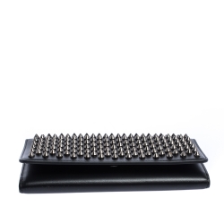 Christian Louboutin Black Leather Paloma Spike Wristlet Clutch