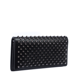 Christian Louboutin Black Leather Paloma Spike Wristlet Clutch