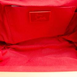 Christian Louboutin Teal Satin Louboutin Loubi Croissant Clutch