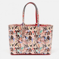 Christian Louboutin Multicolor Printed Patent Leather Small Cabata Tote