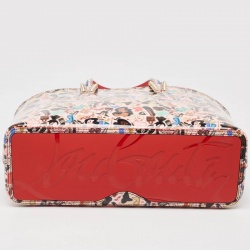 Christian Louboutin Multicolor Printed Patent Leather Small Cabata Tote