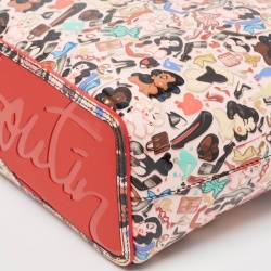 Christian Louboutin Multicolor Printed Patent Leather Small Cabata Tote