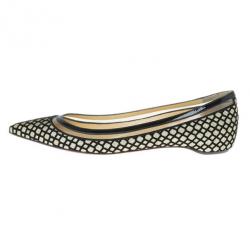 مملوكة مسبقًا Christian Louboutin Black Floque Glitter Paulina Ballet Flats Size 38