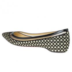 مملوكة مسبقًا Christian Louboutin Black Floque Glitter Paulina Ballet Flats Size 38