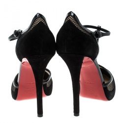 مملوكة مسبقًا صندل كريستيان لوبوتان سيور T ميسز ايرلي شبك وسويدي أسود مقاس 40