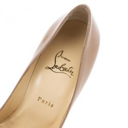 مملوكة مسبقًا Christian Louboutin Nude Patent You You Peep Toe Pumps Size 39