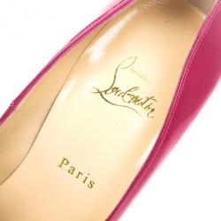 Pre Owned Christian Louboutin Pink Patent Bianca Platform Pumps 38.5