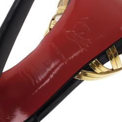 مملوكة مسبقًا Christian Louboutin Gold and Black Corpus D'orsay Pumps Size 39