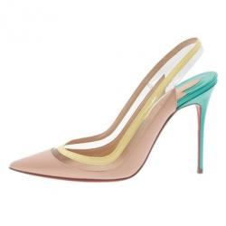 Pre Owned Christian Louboutin Tricolor Paulina Slingback Sandals Size 39