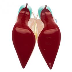Pre Owned Christian Louboutin Tricolor Paulina Slingback Sandals Size 39