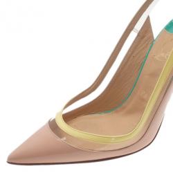 Pre Owned Christian Louboutin Tricolor Paulina Slingback Sandals Size 39