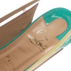 Pre Owned Christian Louboutin Tricolor Paulina Slingback Sandals Size 39
