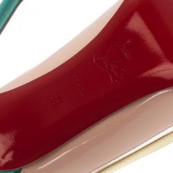 Pre Owned Christian Louboutin Tricolor Paulina Slingback Sandals Size 39