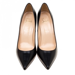 مملوكة مسبقًا حذاء كعب عالي كريستيان لوبوتان مقدمة مدببة جلد أسود مقاس 40