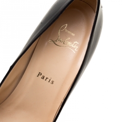 مملوكة مسبقًا حذاء كعب عالي كريستيان لوبوتان مقدمة مدببة جلد أسود مقاس 40