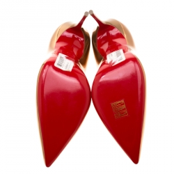 مملوكة مسبقًا Christian Louboutin Metallic Bronze Patent Leather Decollete 554 Pointed Toe Pumps Size 40