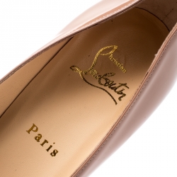 Pre Owned Christian Louboutin Beige Patent Leather New Simple Pumps Size 37