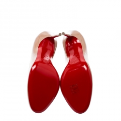 مملوكة مسبقًا Christian Louboutin Beige Patent Leather Simple Pumps Size 37.5