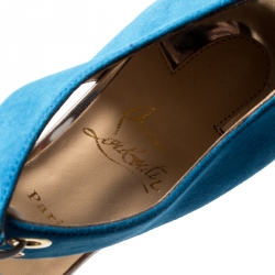 مملوكة مسبقًا صندل كريستيان لوبوتان أربطة مايرلينغ سويدي وجلد لونين مقاس 38