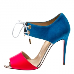 مملوكة مسبقًا صندل كريستيان لوبوتان أربطة مايرلينغ سويدي وجلد لونين مقاس 38